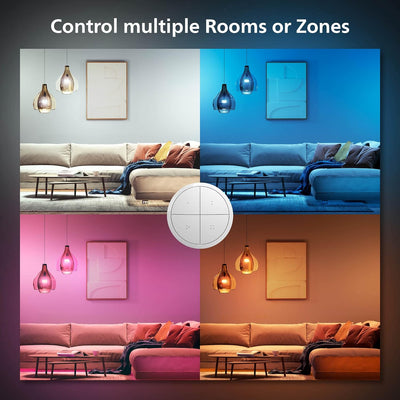 Philips Hue Tap dial switch EU White - Fácil control de iluminación inteligente. Automatización de iluminación interior del hogar, escenografías, ambientación y atenuación