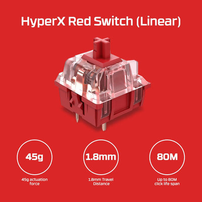 Teclado en español Hyperx Elite 2 retroiluminación LED RGB, interruptor lineal rojo
