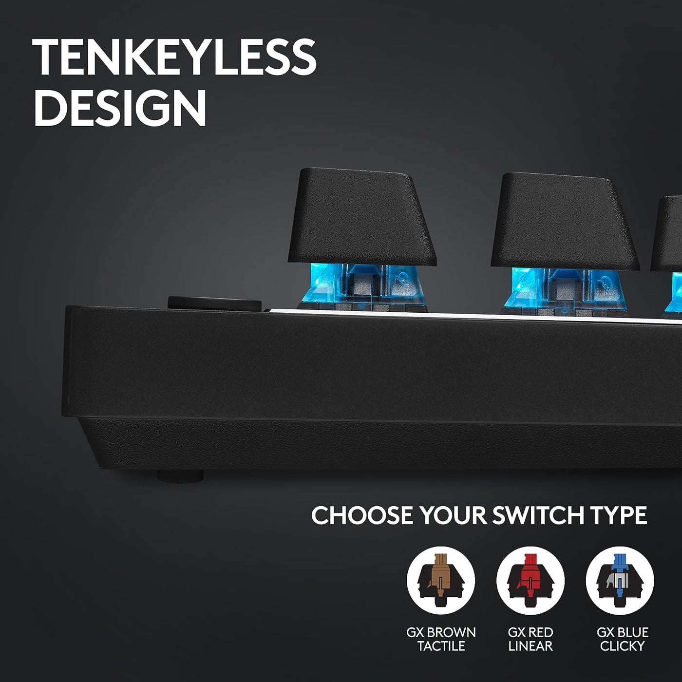 Teclado Logitech G Pro X TKL Lightspeed USB Inalambrico Tactile Switches (GX Brown)