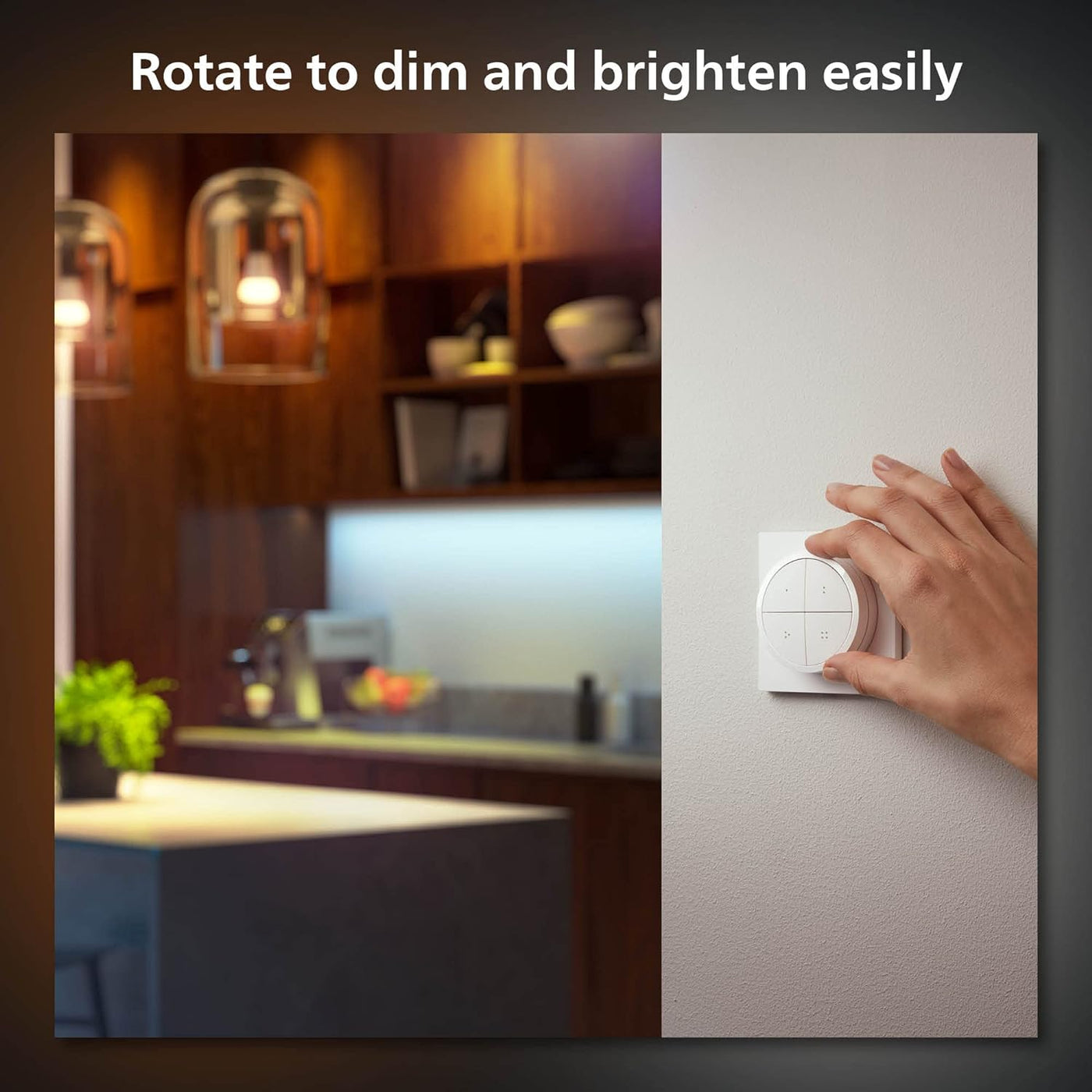 Philips Hue Tap dial switch EU White - Fácil control de iluminación inteligente. Automatización de iluminación interior del hogar, escenografías, ambientación y atenuación
