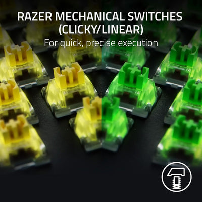 Teclado US Razer Blackwidow V4 Mechanical Yellow Switch Chroma Black