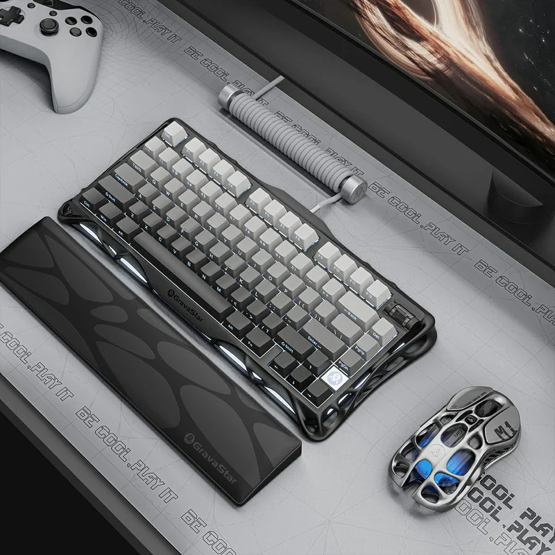 Teclado gamer GravarStar Mercury K1 Inalambrico Ingles Gradient Black - Achorao