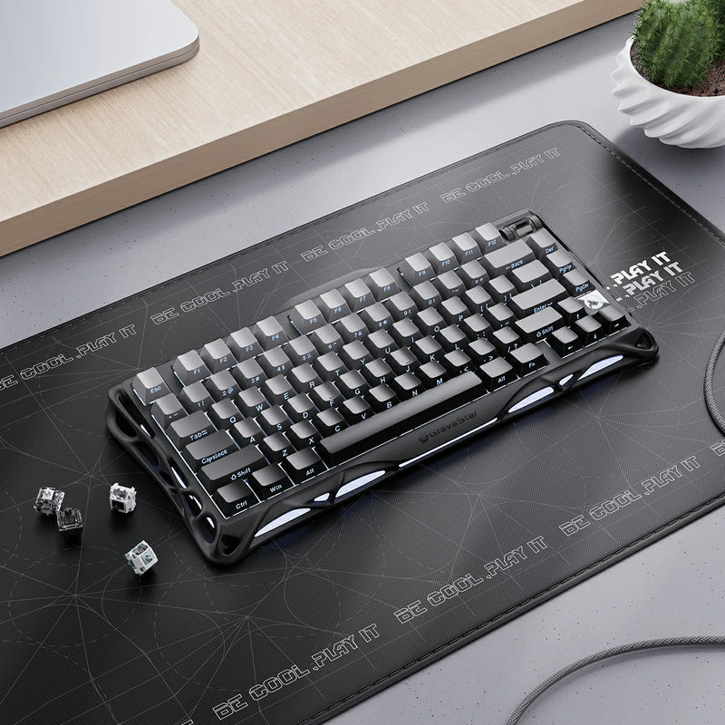 Teclado gamer GravarStar Mercury K1 Inalambrico Ingles Gradient Black - Achorao