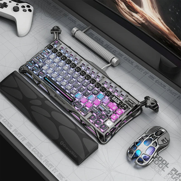 Teclado mecánico gamer Gravastar Mercury K1 Pro, inalámbrico - Achorao