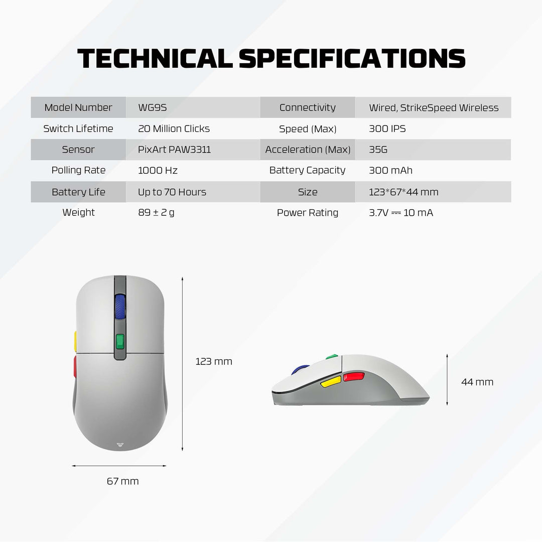 Mouse gamer Fantech KANATA Wireless WG9S Supermaxfit - Achorao