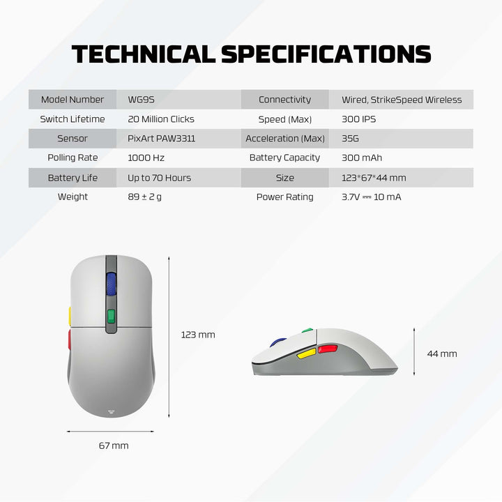 Mouse gamer Fantech KANATA Wireless WG9S Supermaxfit - Achorao