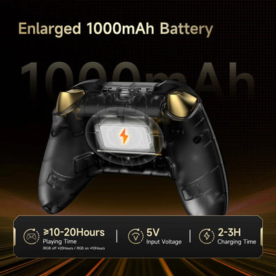 Mando Inalámbrico EasySMX D05 Black, Wifi, BT, con base de carga, RGB - Achorao