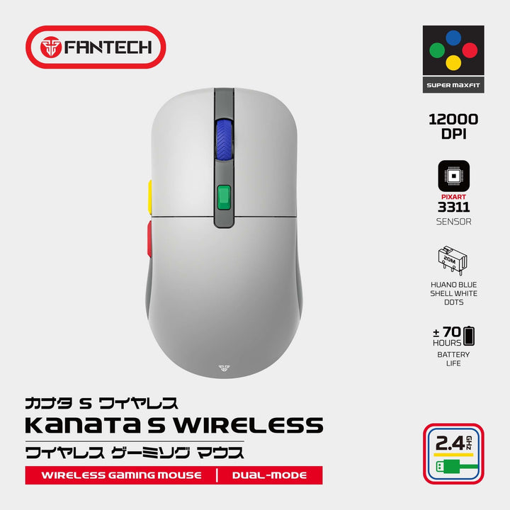 Mouse gamer Fantech KANATA Wireless WG9S Supermaxfit - Achorao