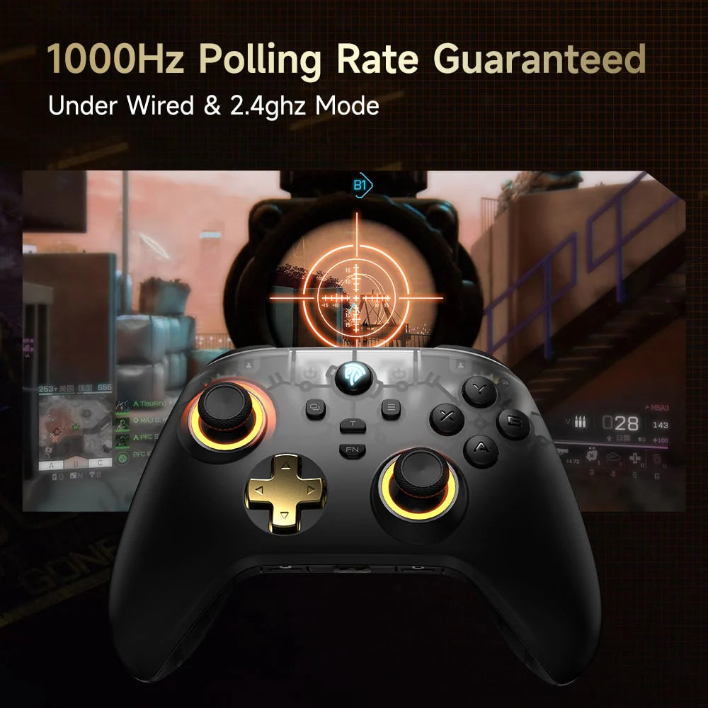 Mando Inalámbrico EasySMX D05 Black, Wifi, BT, con base de carga, RGB - Achorao