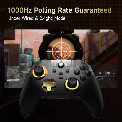 Mando Inalámbrico EasySMX D05 Black, Wifi, BT, con base de carga, RGB - Achorao