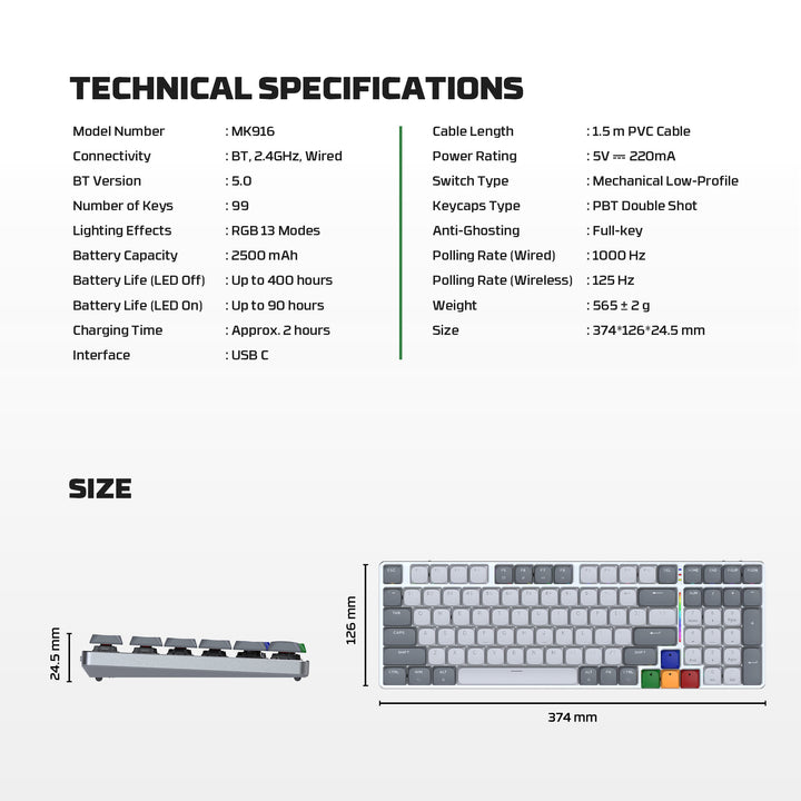 Teclado mecánico gamer FANTECH AIR99 Maxfit air, Inglés