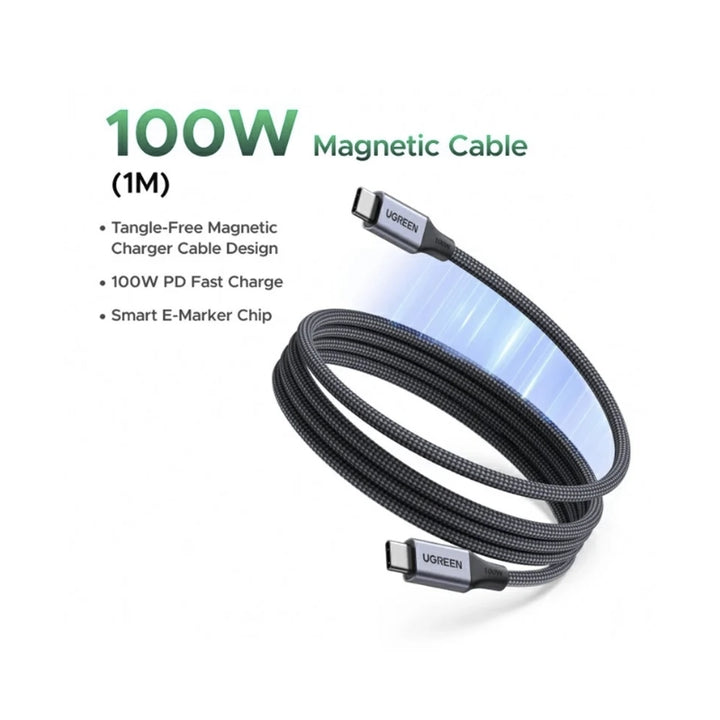 Cable Magnético USB-C a USB-C UGREEN, Carga Rápida PD, Modelo L520