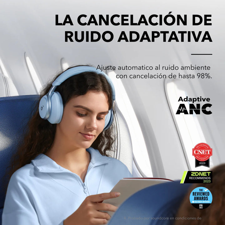 Audifonos inalámbricos con cancelación de ruido Soundcore Space one Blue - Achorao