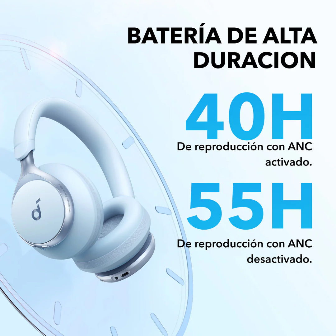 Audifonos inalámbricos con cancelación de ruido Soundcore Space one Blue - Achorao