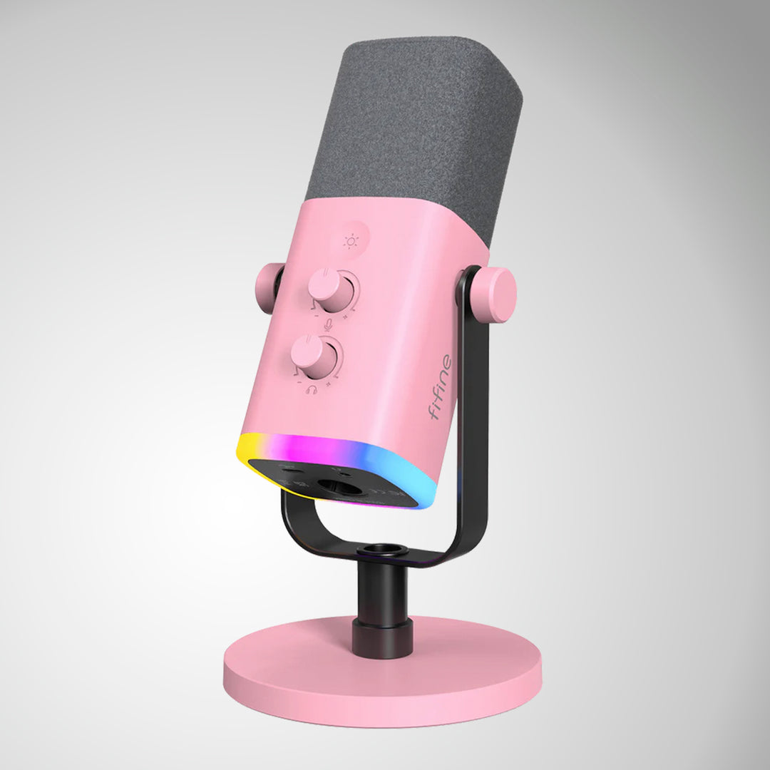 Micrófono dinámico FIFINE AM8 con RGB Touch-mute Pink - Achorao