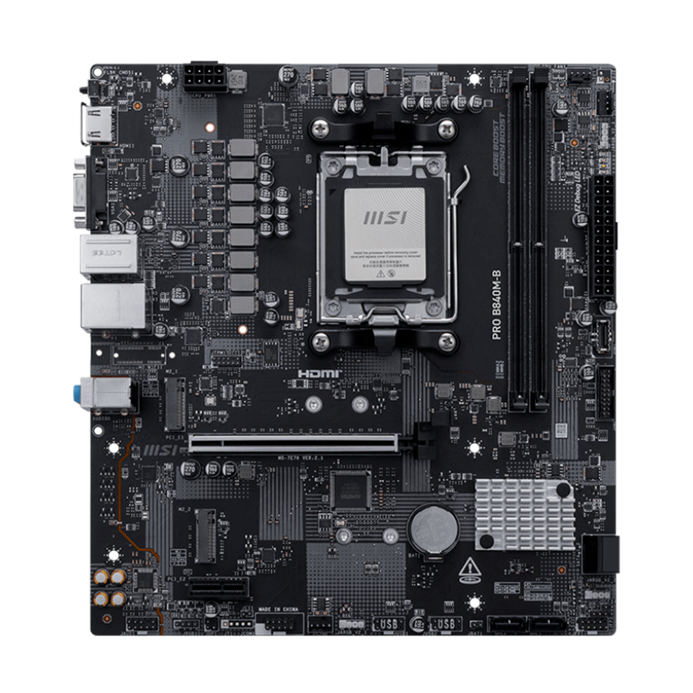 Motherboard MSI PRO B840M-B Chipset AMD B840 Socket AMD AM5
