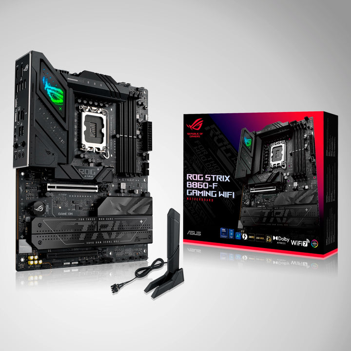 Placa madre ASUS ROG Strix B860-F Gaming WiFi DDR5 LGA 1851, vista de portadaાન્ય