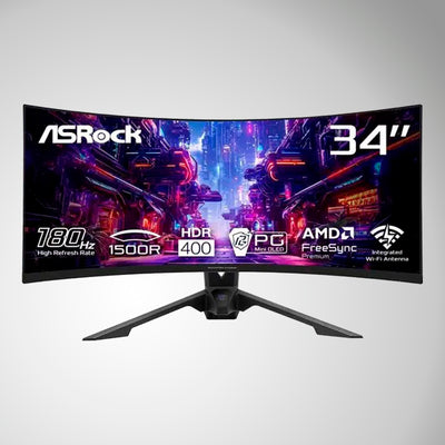 Monitor AsRock PG34QRT3A 34 WQHD CURVED 180HZ - Achorao