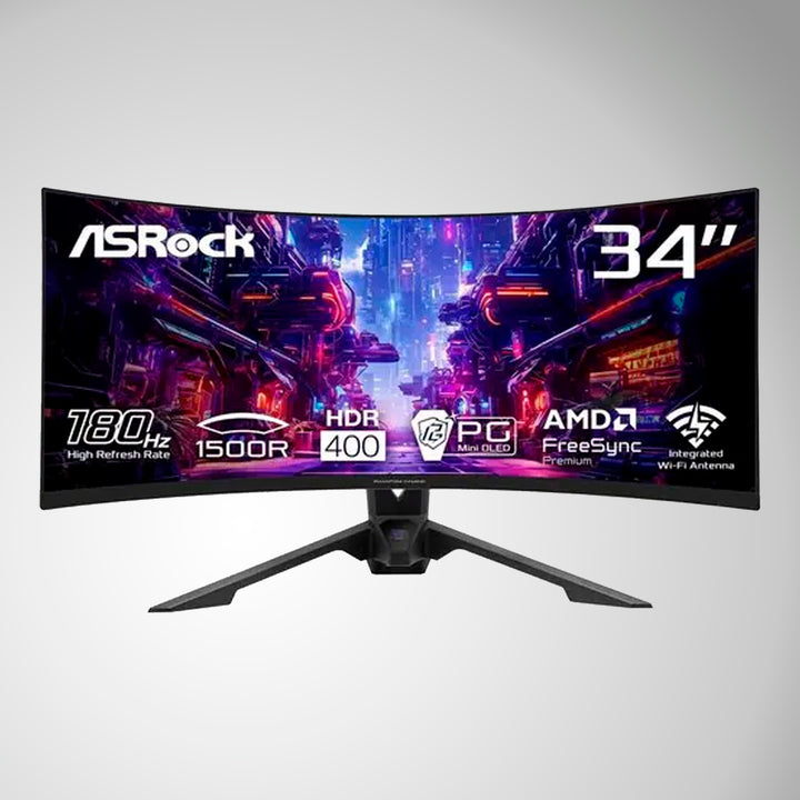 Monitor AsRock PG34QRT3A 34 WQHD CURVED 180HZ - Achorao