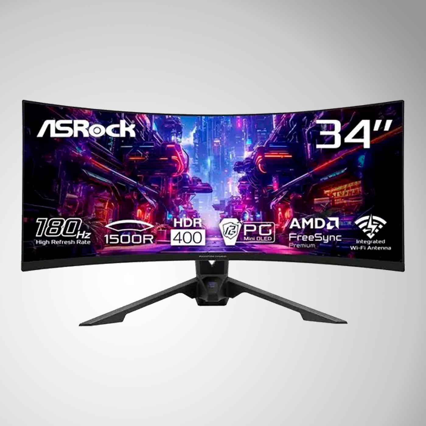 Monitor AsRock PG34QRT3A 34 WQHD CURVED 180HZ - Achorao