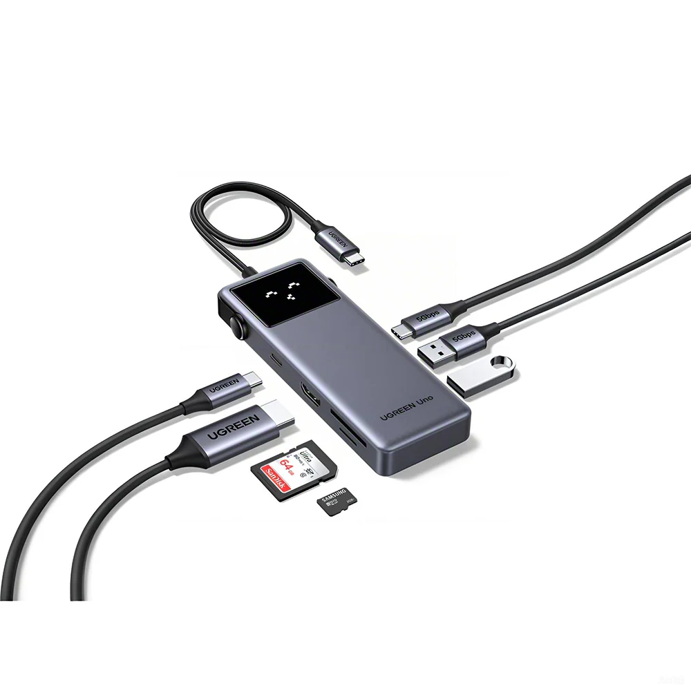 Adaptador Hub UGREEN Uno USB-C 7-in-1  CM889, con puertos SD