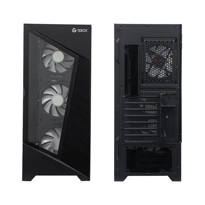 Case gamer TEROS TE-1330G Mid Tower RGB negro, compatible con placas base E-ATX