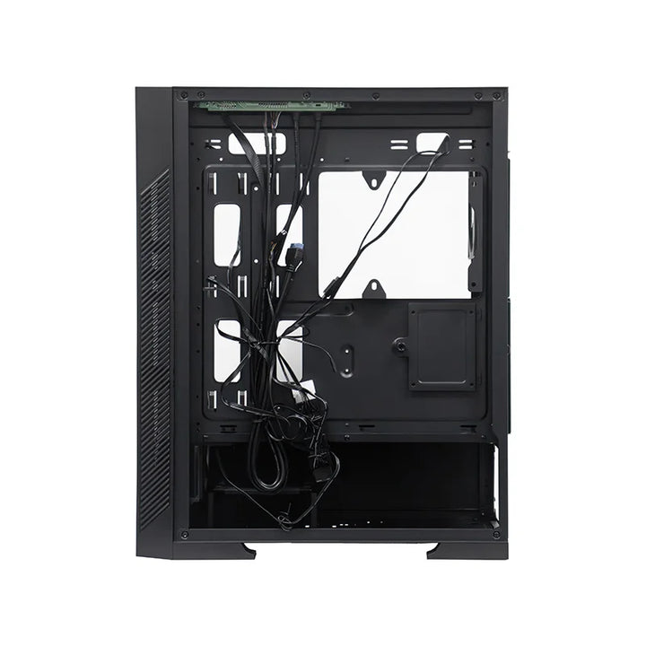 Caja de PC gamer TEROS TE-1330G Mid Tower negra con iluminación RGB y soporte para placas E-ATX