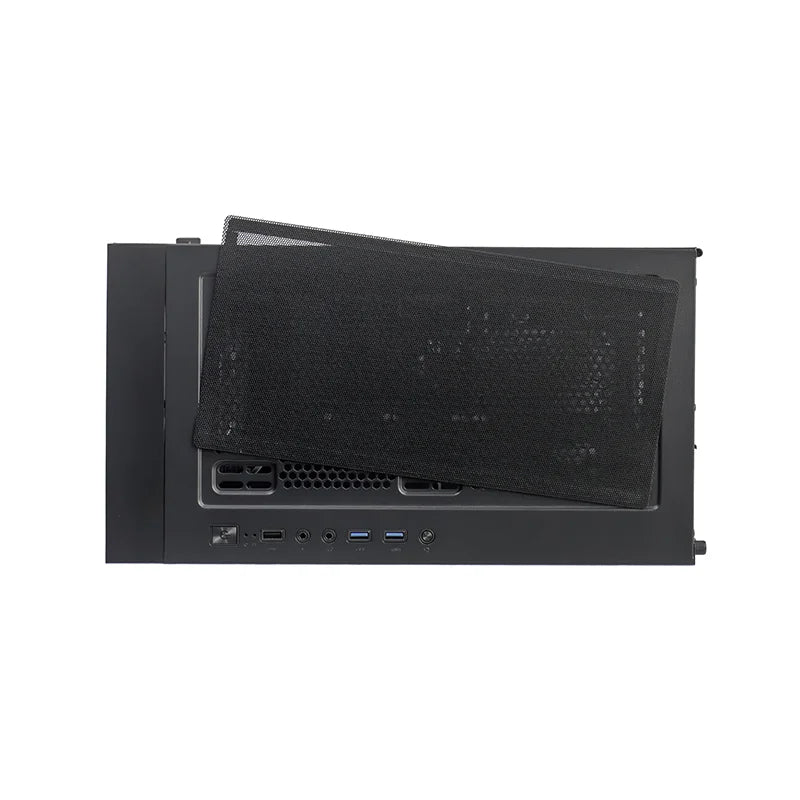 Caja de PC Gamer TEROS TE-1330G Mid Tower RGB negra, compatible con placas base E-ATX