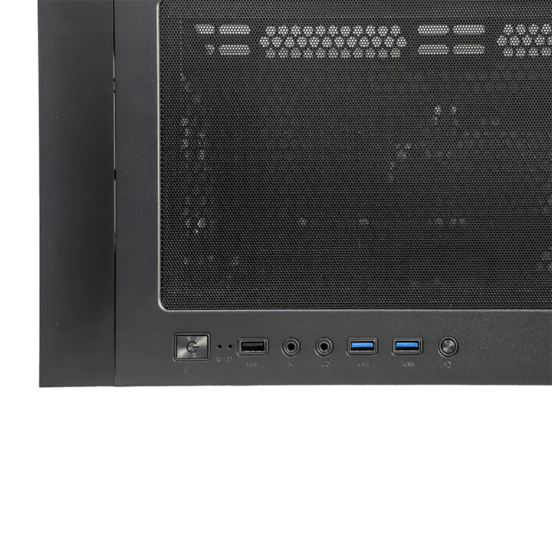 Caja de PC gamer TEROS TE-1330G Mid Tower RGB negra, compatible con placas base E-ATX