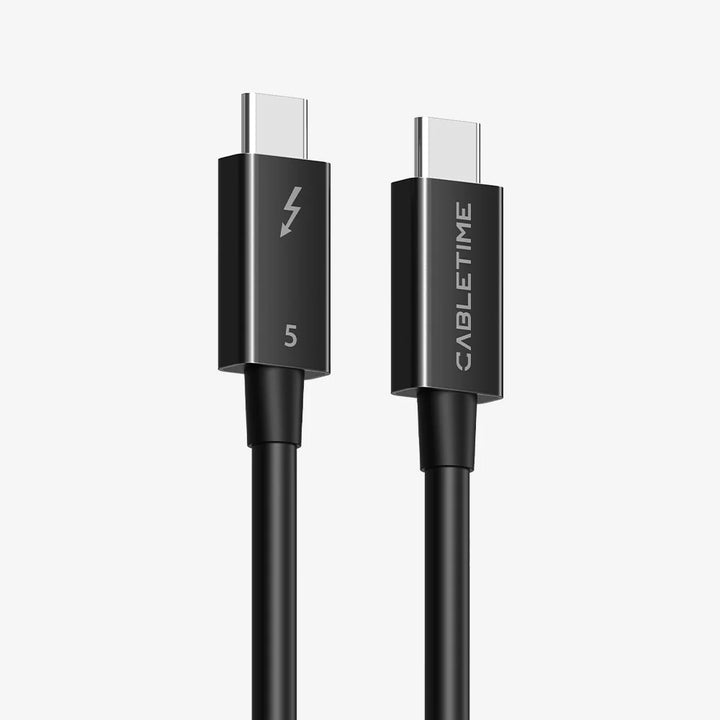 Cable USB-C Thunderbolt 5 CABLETIME CT50G | Carga Ultra PD 240W, 80 Gbps, 0.8m