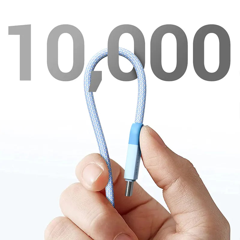 Cable USB-C a USB-C Trenzado CABLETIME CUP3 | Carga Rápida 60W, Nylon, Celeste