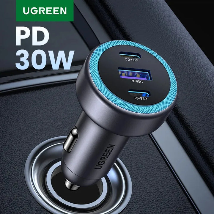 Cargador de auto UGREEN EC307 30W 3 Puertos - Achorao