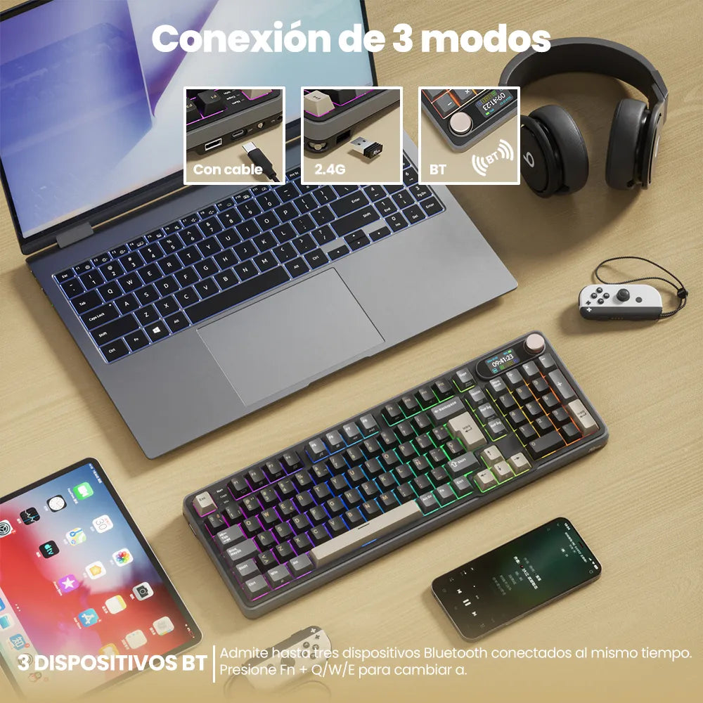 Teclado gamer Royal Kludge RK-S98 Inalámbrico - PREVENTA - Achorao