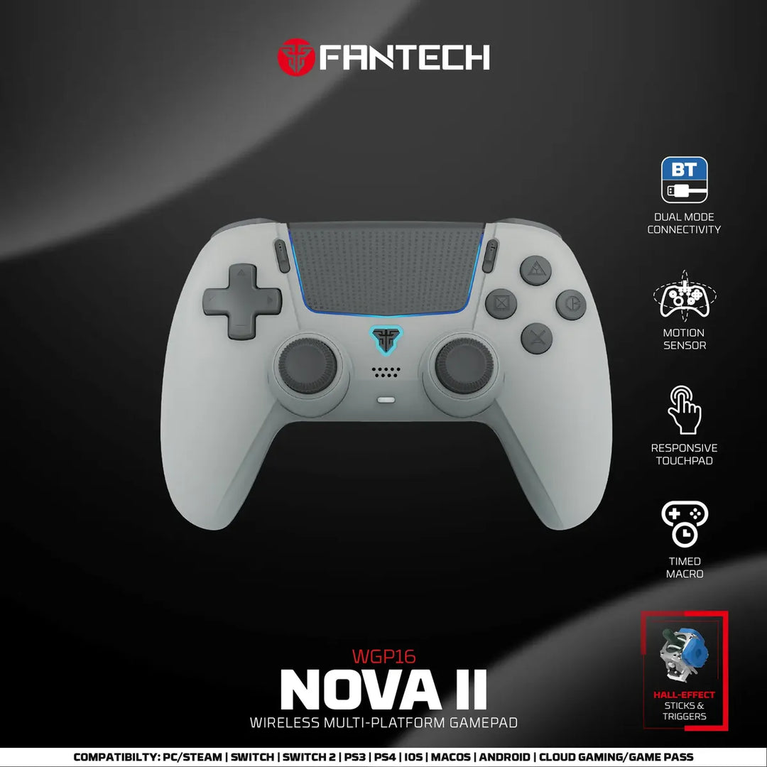 Mando inalámbrico Fantech NOVA II-D Tri-Modo con joysticks Hall Effect 马会