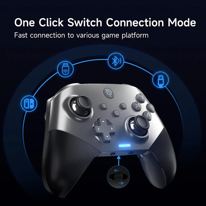 Mando Inalambrico EasySMX X10 Gray, Wifi, BT, botones mecánicos y joystick hall - Achorao