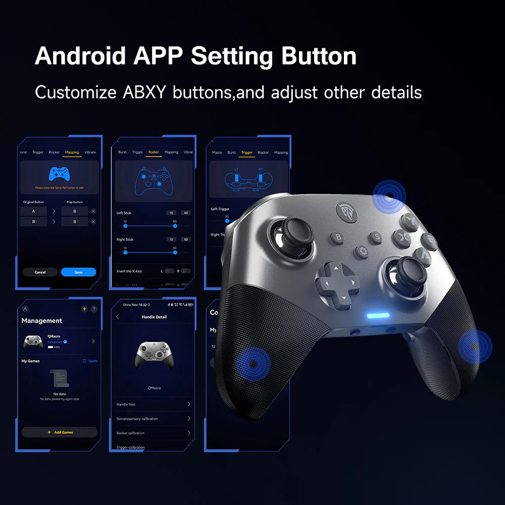 Mando Inalámbrico EasySMX X10 Purple, Wifi, con botones mecánicos y joystick hall - Achorao