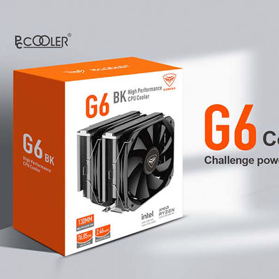 Fan-Cooler Dual Para CPU PCCOOLER G6 BK, 260W, 4-Pin PWM, 12V - Achorao