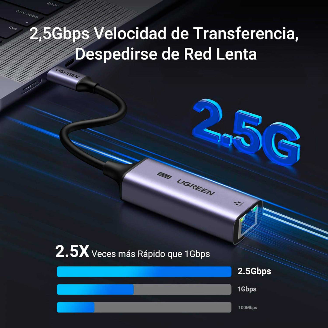 Adaptador UGREEN USB-C a RJ45 2.5G Ethernet CM648