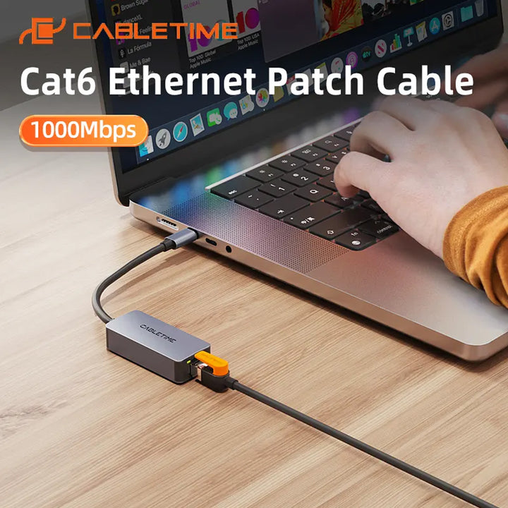 Cable de Red Ethernet Cat6 CABLETIME CN61L | Patch Cord, 1Gbps, Alta Estabilidad, RJ45