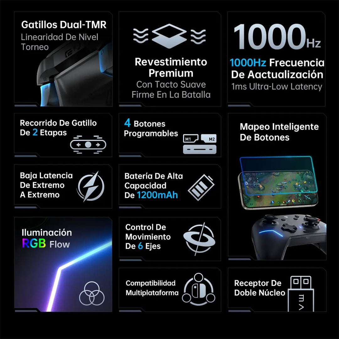 Gamepad MACHENIKE G6 V2 Tri-mode Premium, PC, Switch, Android y IOS