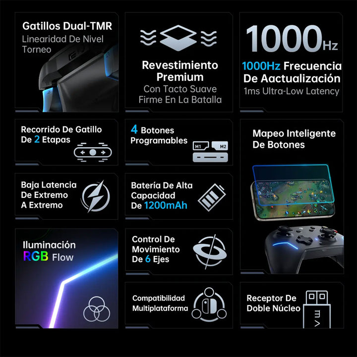 Gamepad MACHENIKE G6 V2 Tri-mode Premium, PC, Switch, Android y IOS