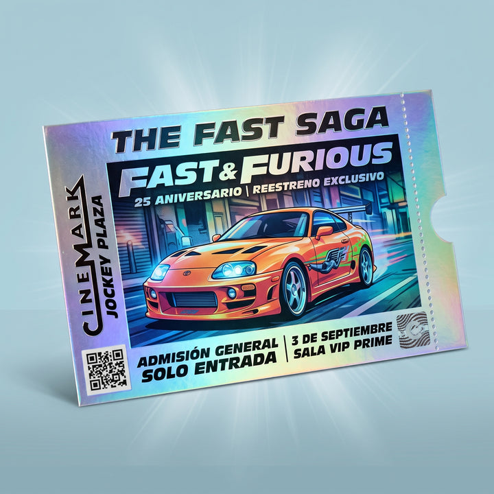 Entrada Sala VIP Fast &amp; Furious 25 aniversario Cinemark Jockey Plaza