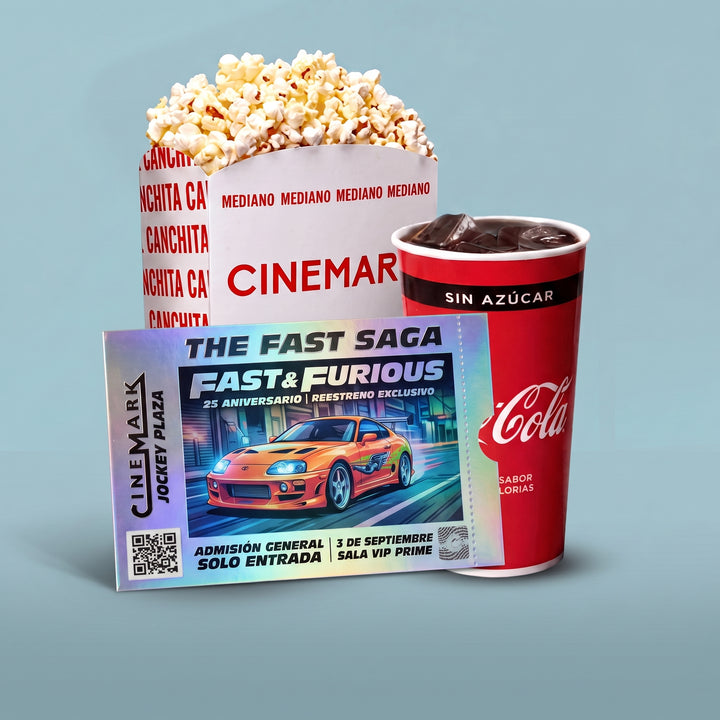 Entrada Sala VIP Fast &amp; Furious Sub 25 aniversario Sala XD Cinemark Jockey Plaza