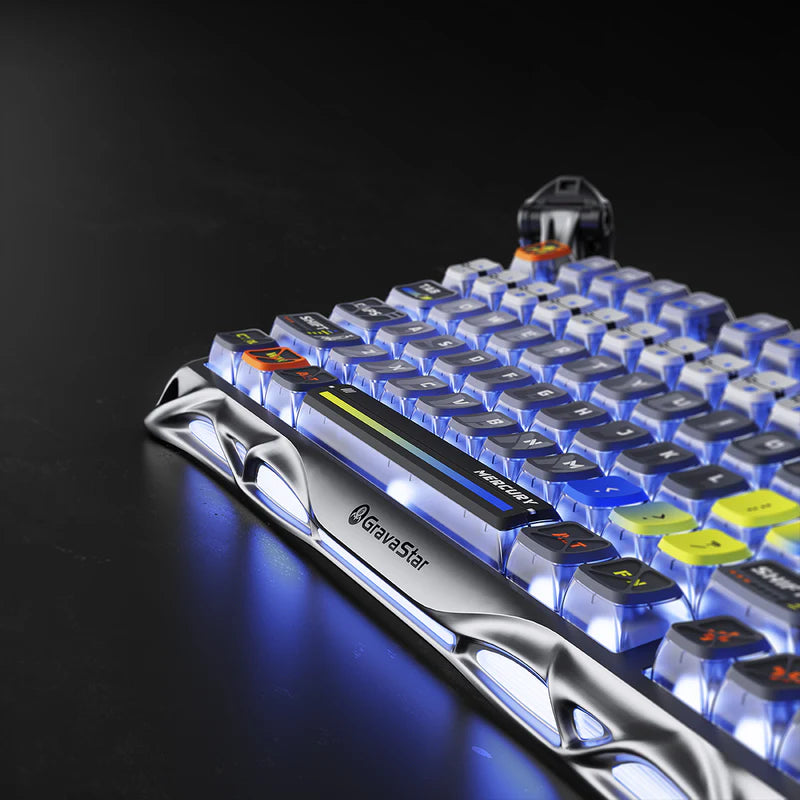 Teclado Gamer Gravastar Mercury K1 Pro, Inalámbrico, Color Interstellar Silver - Achorao