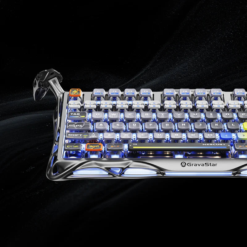 Teclado Gamer Gravastar Mercury K1 Pro, Inalámbrico, Color Interstellar Silver - Achorao