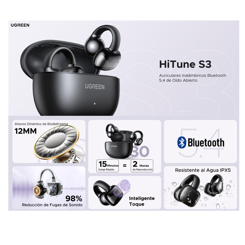 Audífonos inalámbricos UGREEN HiTune S3, true wireless, WS209, DEMO - Achorao