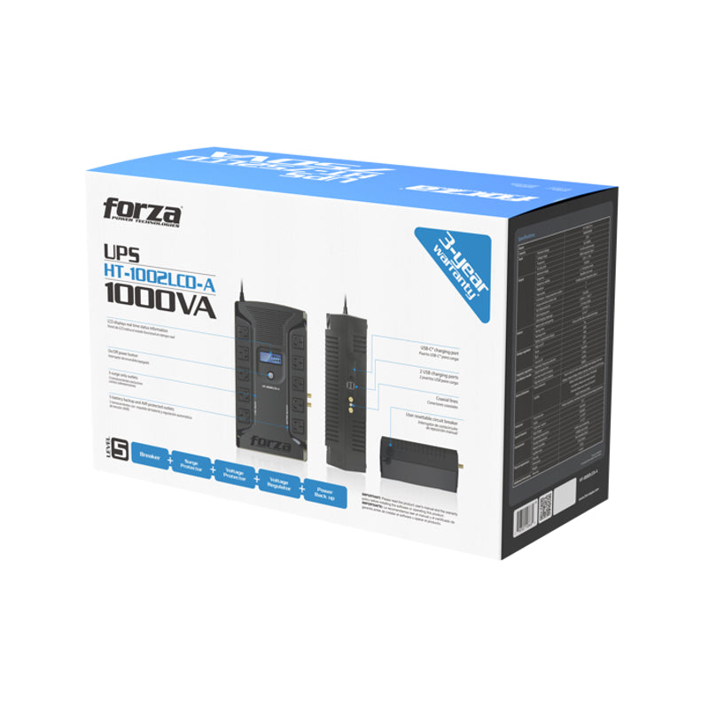 UPS Forza HT-1002LCD UPS 1000VA/600W 220V 10 UNIV NEMA 2-USB
