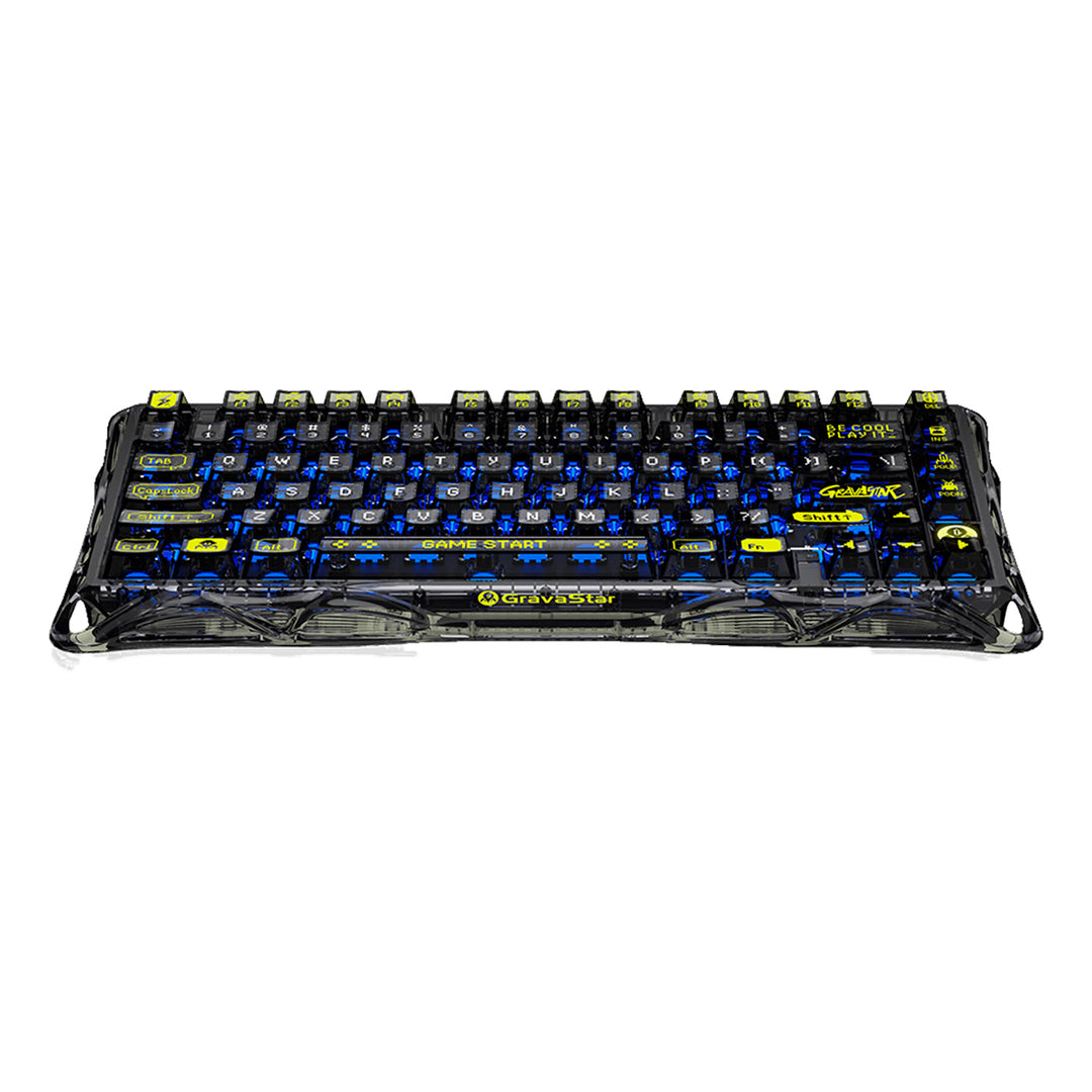 Teclado Gamer Mecánico Gravastar Mercury K1 Lite, Inalámbrico, Layout Inglés, Color Transparent Black - Achorao