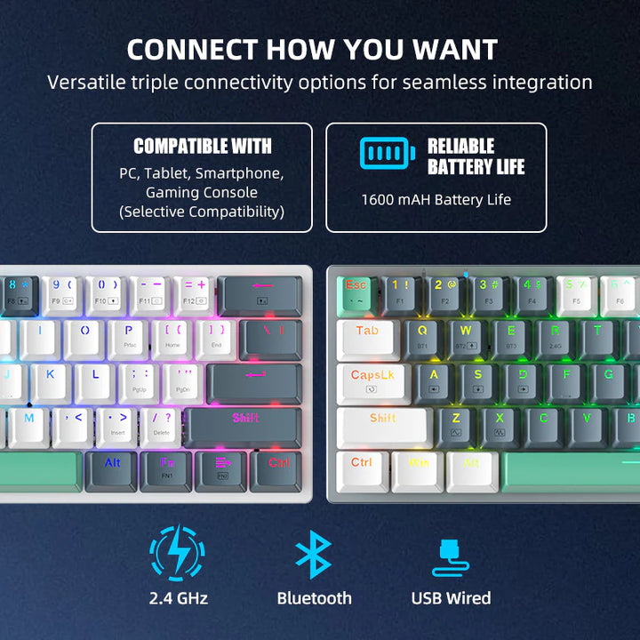 Teclado mecánico gamer MACHENIKE K500-B61W Español, Switch Rojo