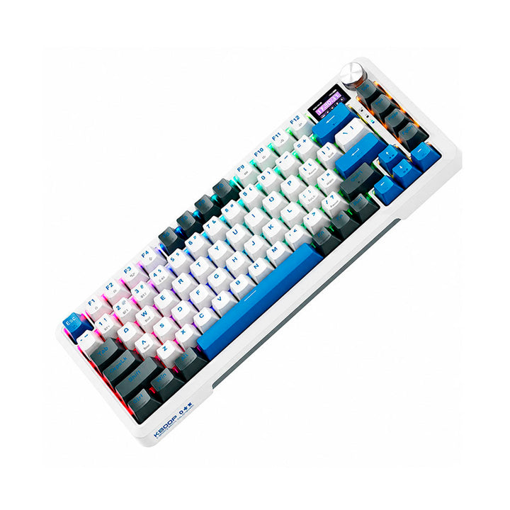 Teclado mecánico gamer MACHENIKE K500F-B81W RGB, Inglés, Switch GR Silver, con Pantalla